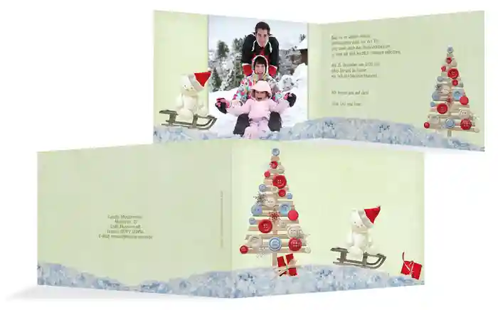 Weihnachtseinladung Privat Schlittenfahrt