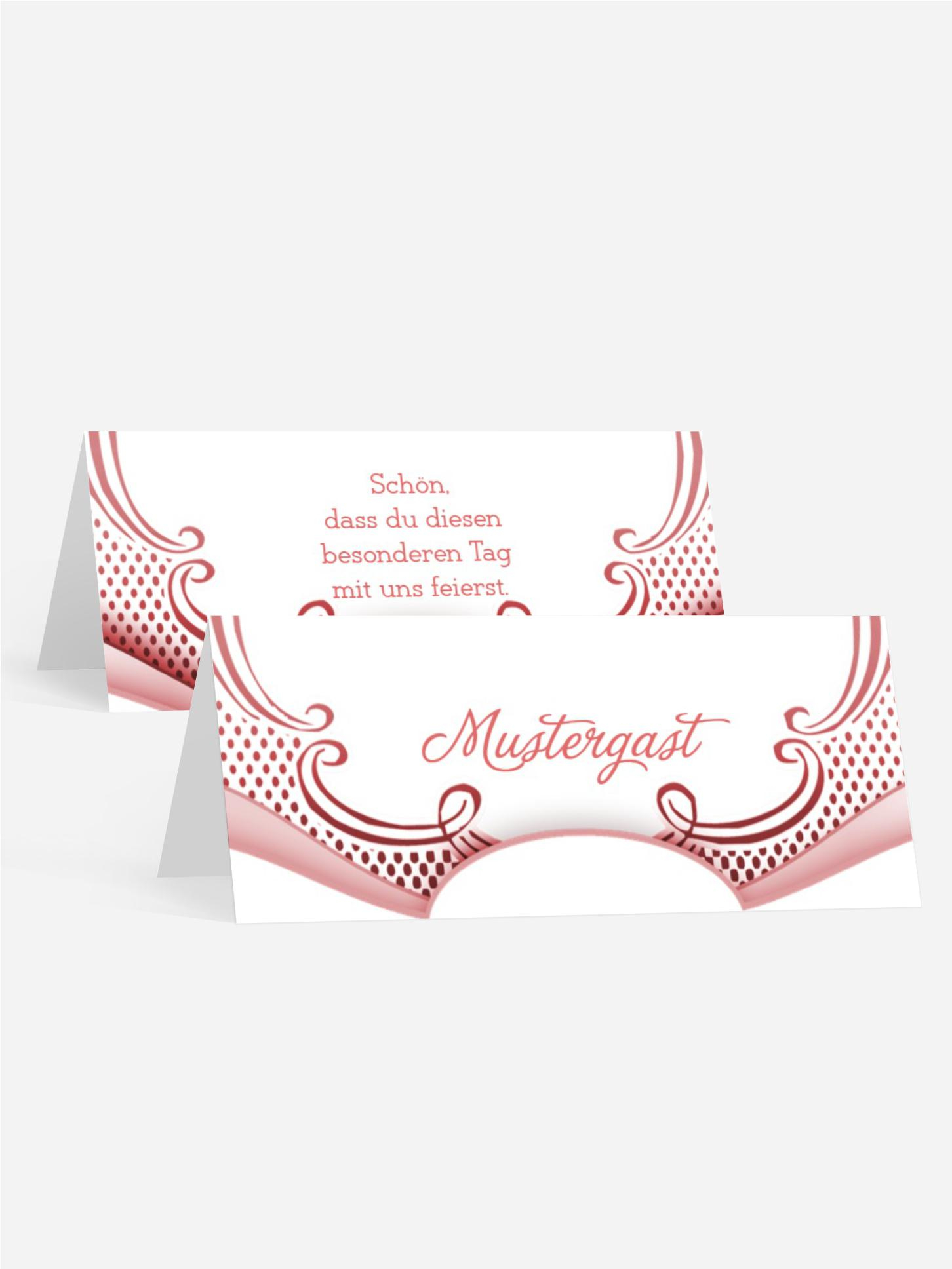 Tischkarte Taufe Rahmen & Schale