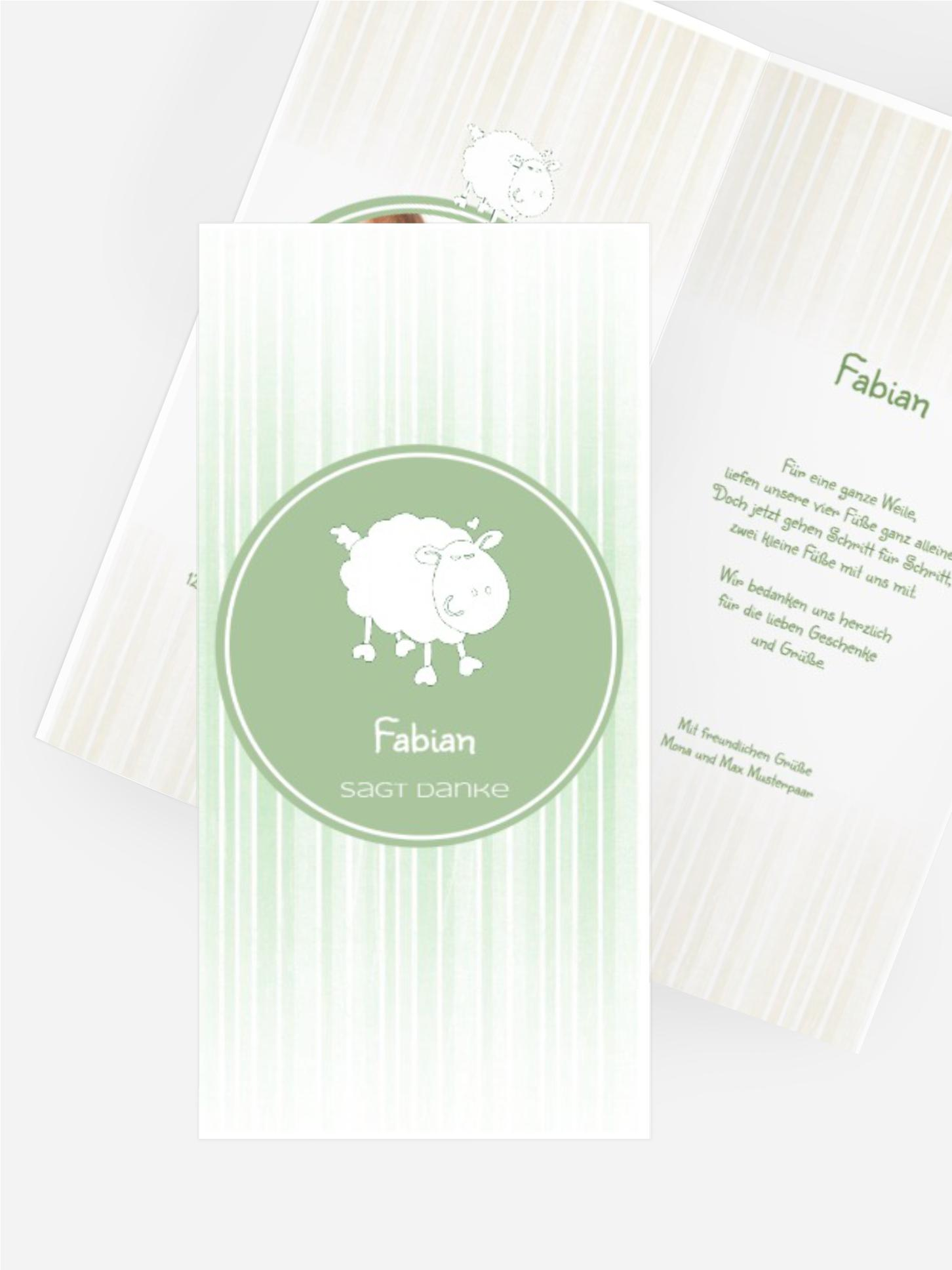 Baby Dankeskarte sheep