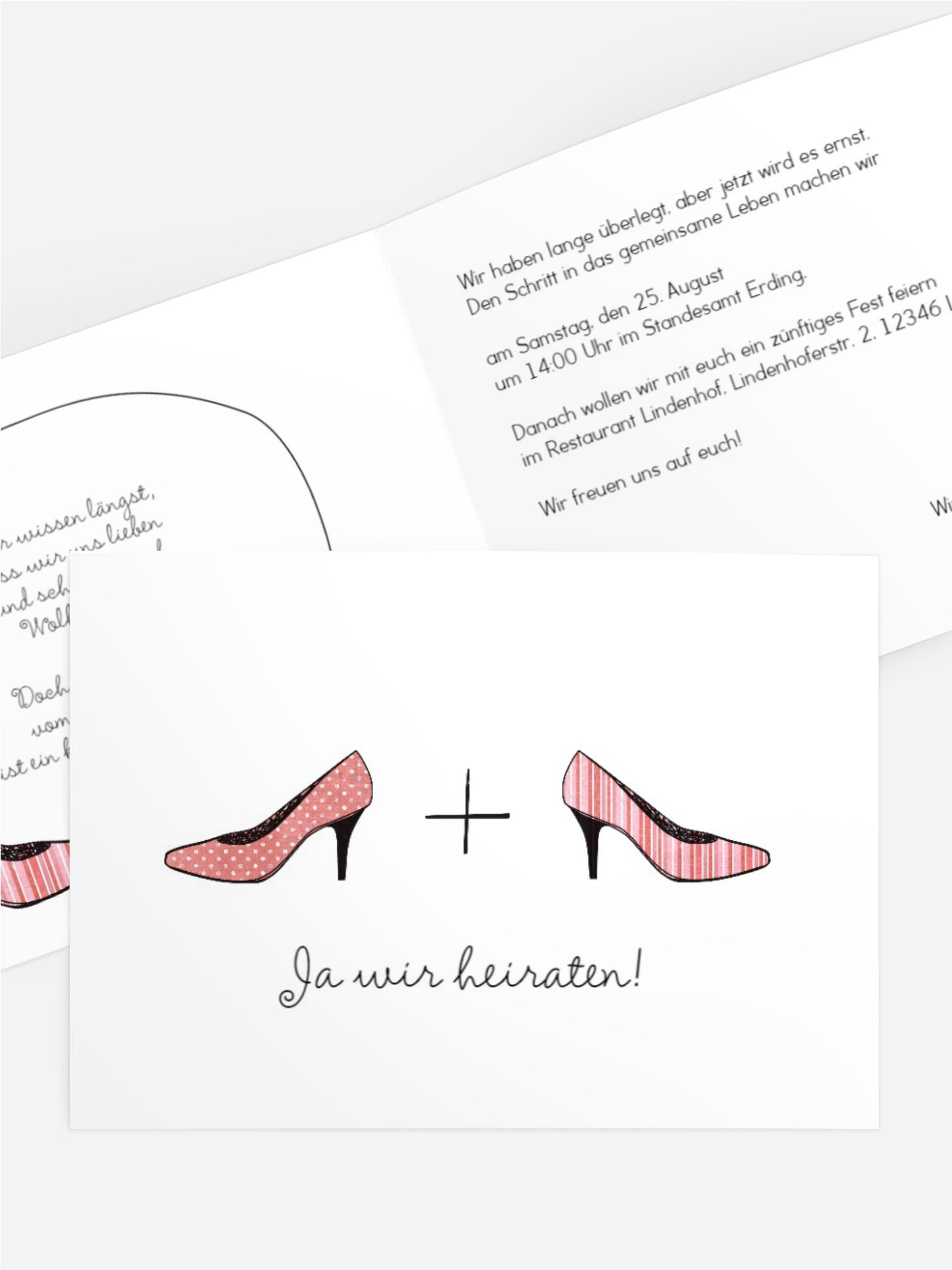 Hochzeitseinladung High Heels