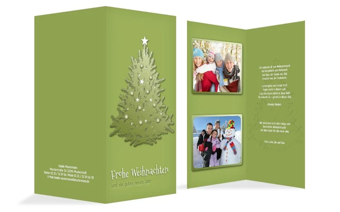 Weihnachtsgrußkarte Privat geschmückter Baum