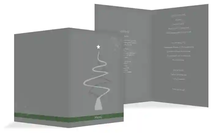 Menükarte Weihnachten Schnörkelbaum