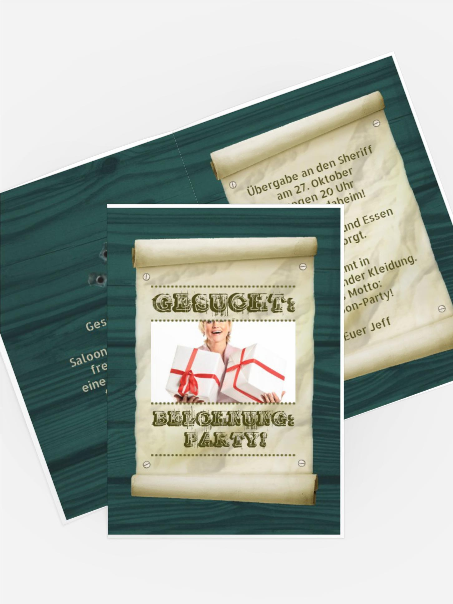 Einladungskarte Gesucht