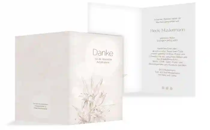 Dankeskarte Lilien hoch Dankeskarte Lilien hoch