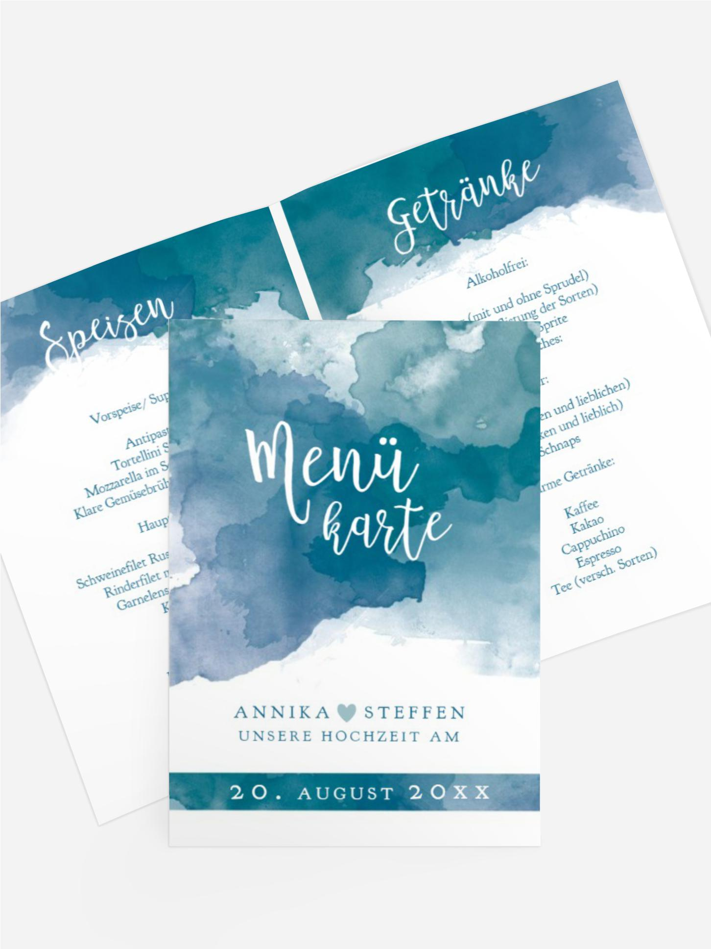 Menükarte Aquarell