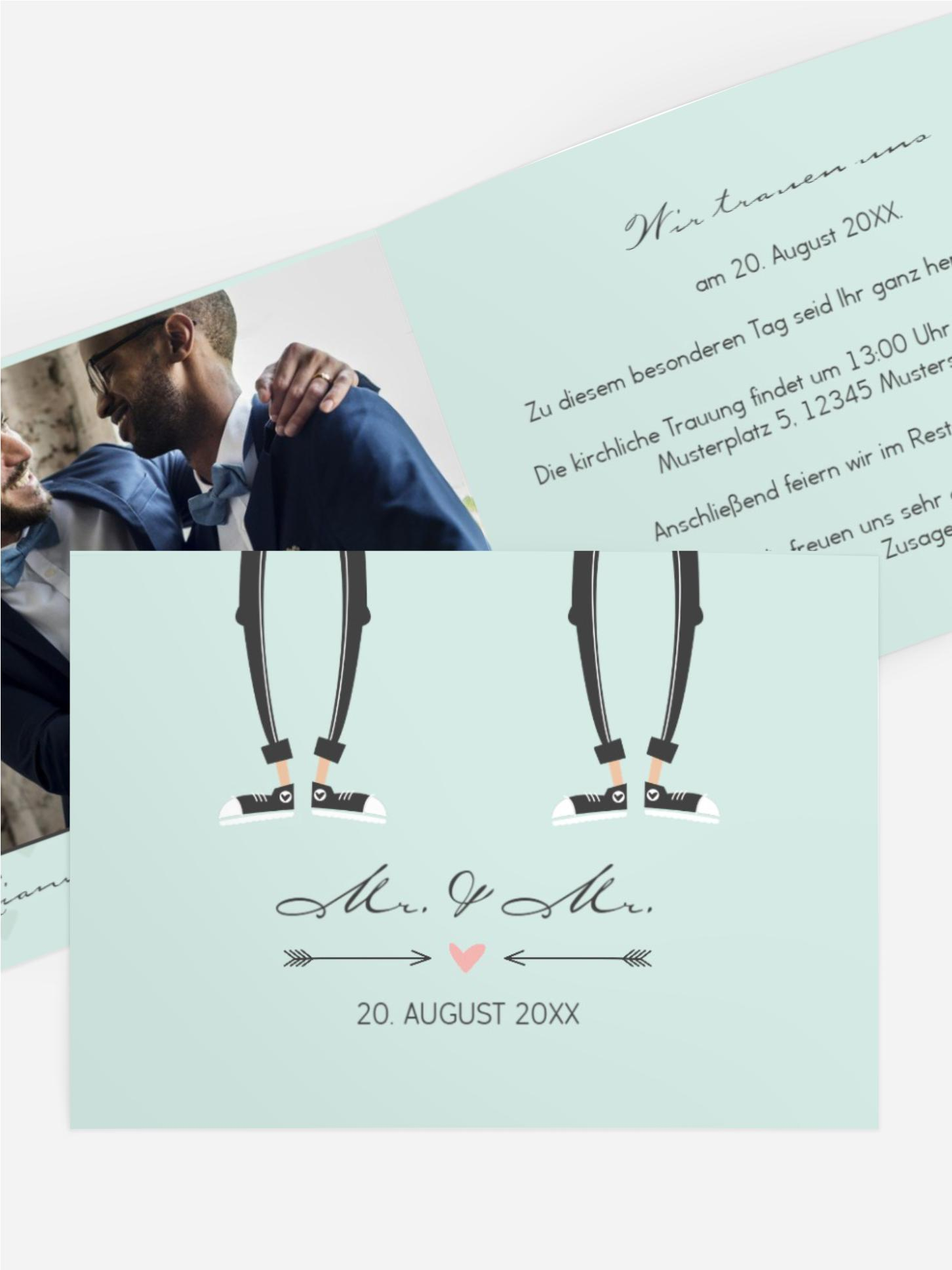 Einladungskarte zur Hochzeit Pärchen - Männer