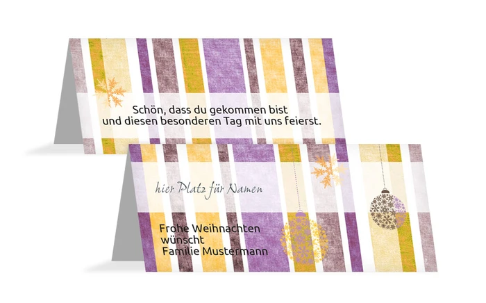Weihnachtstischkarte Schmuck