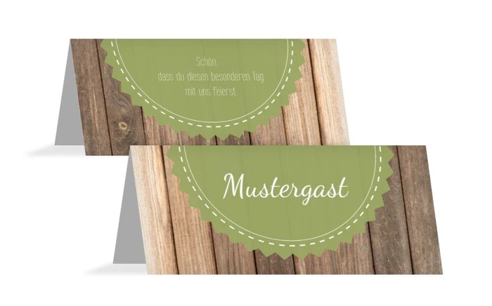 Hochzeitstischkarte Vintage Holz