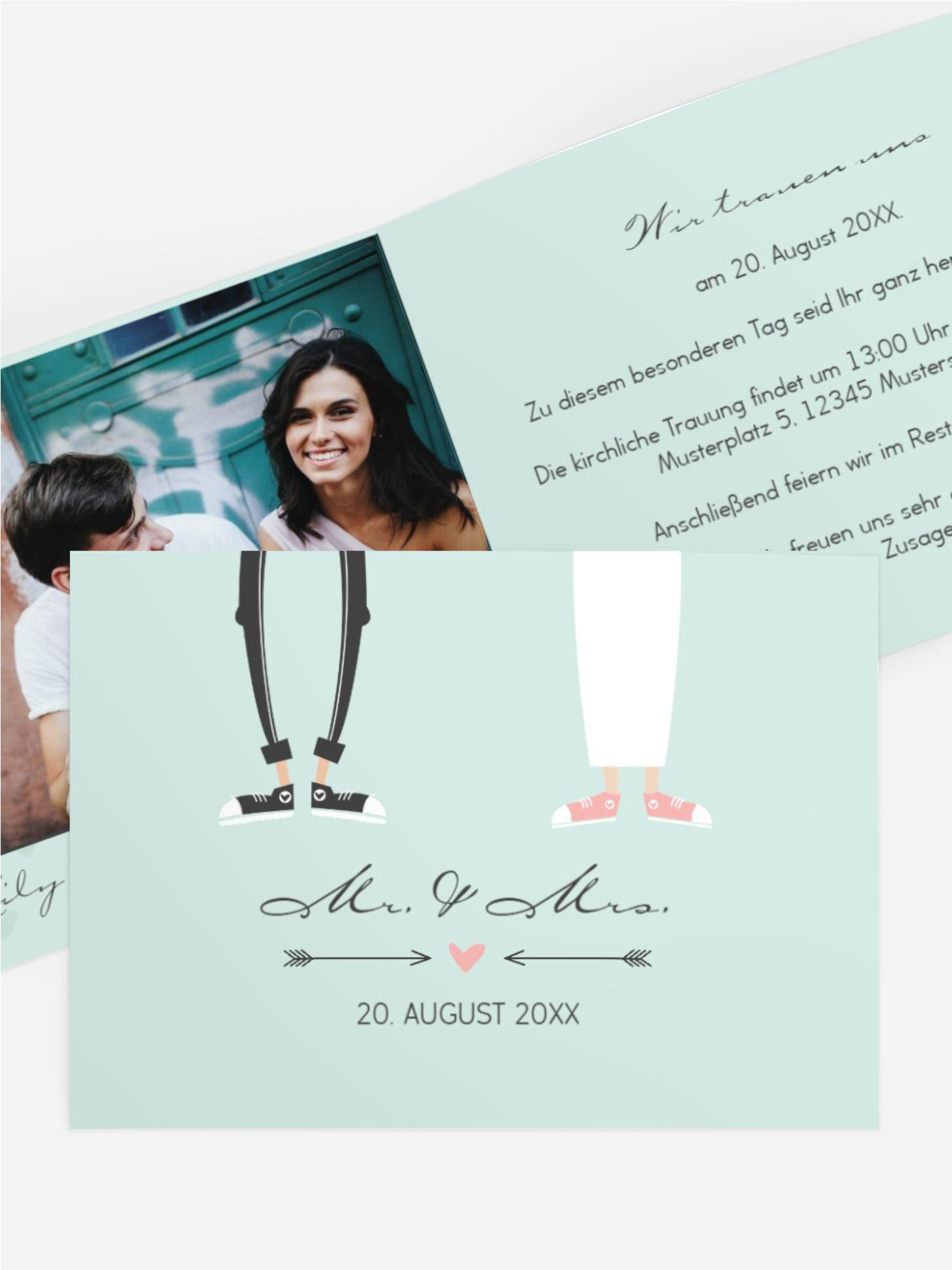 Einladungskarte zur Hochzeit Pärchen