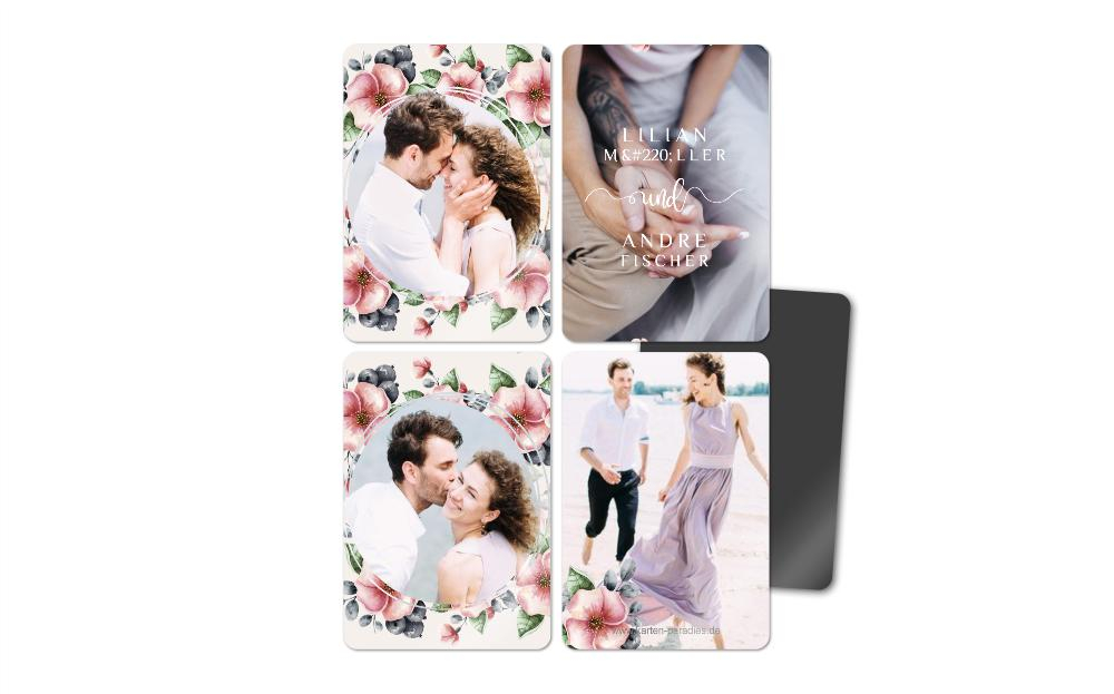 Fotomagnete zur Hochzeit Bunt Geblümt