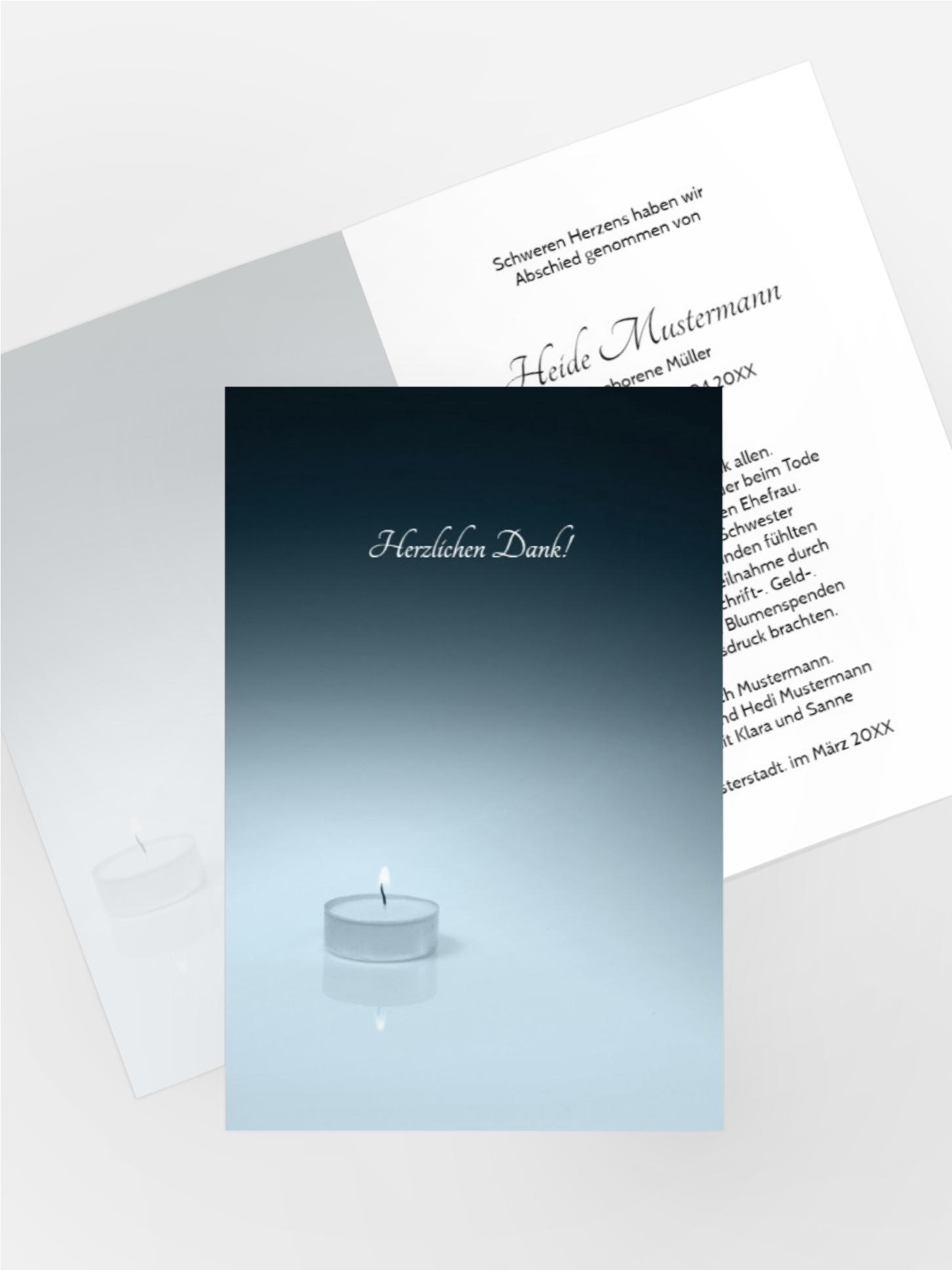 Dankeskarte Teelicht hoch