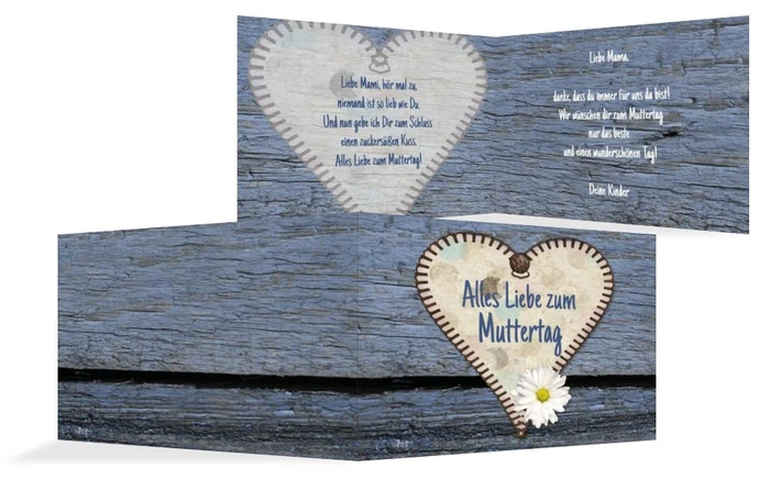 Muttertagskarte Holzherz