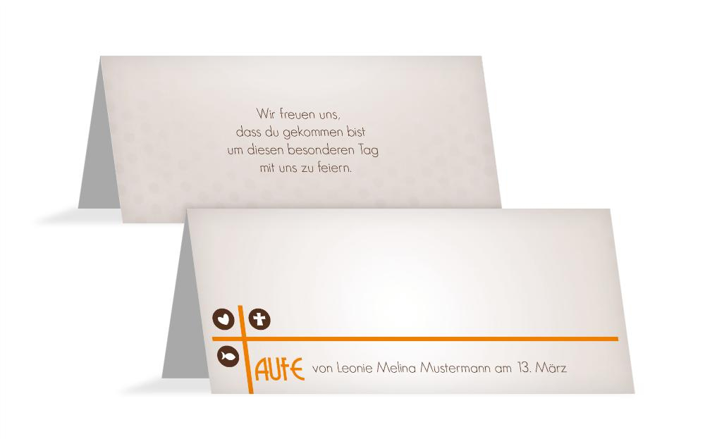 Tischkarte zur Taufe Taufkreuz Tischkarte zur Taufe Taufkreuz