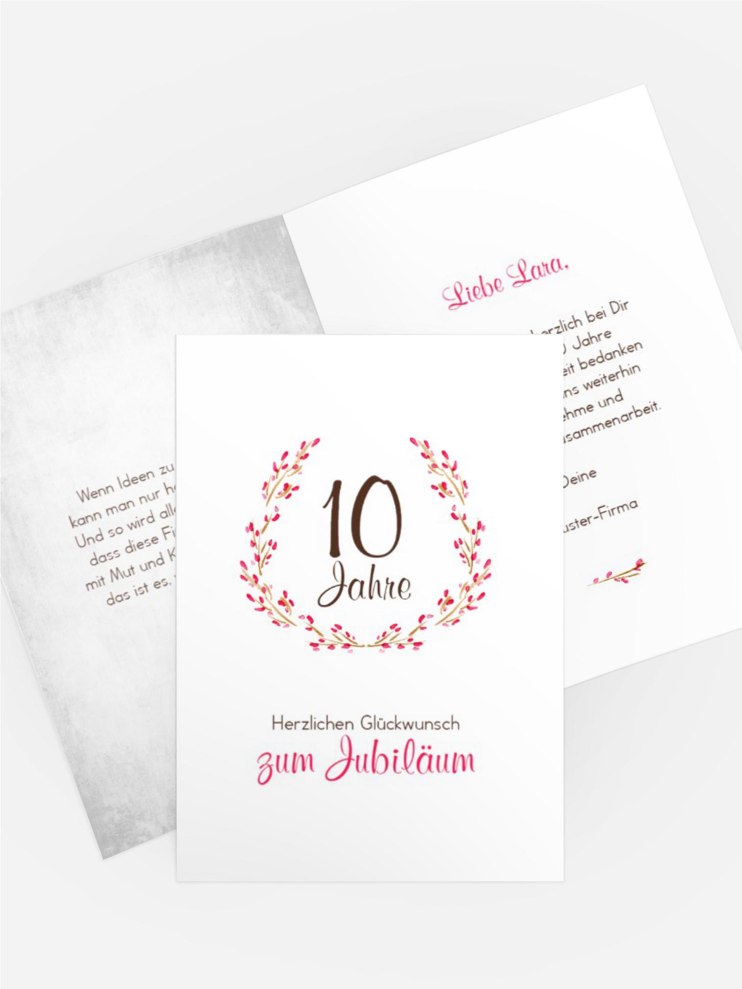 Karte zum Jubiläum Aquarell Kranz