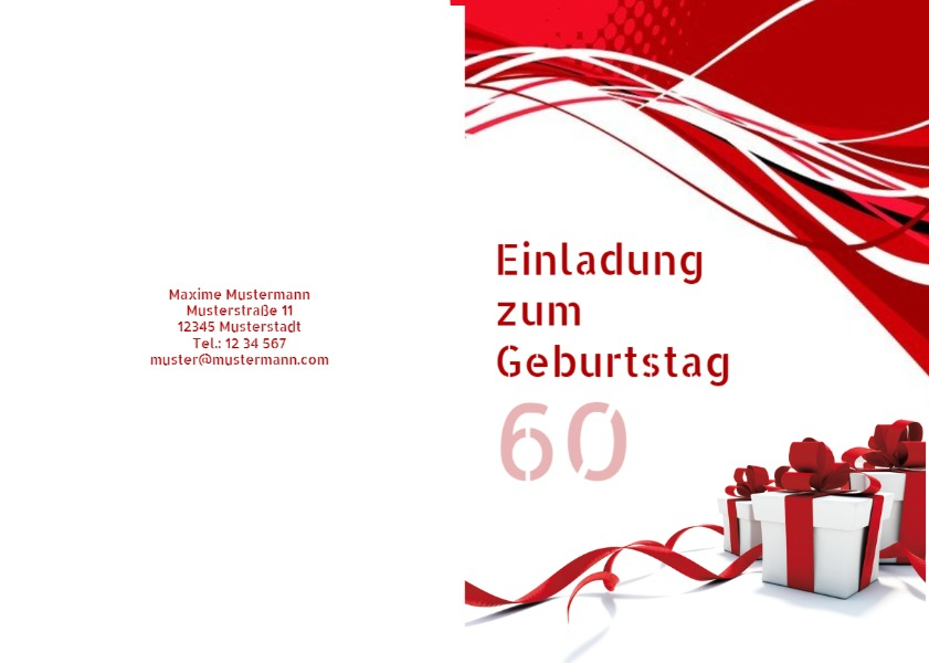 Geburtstagseinladung Schleifenband Foto 60