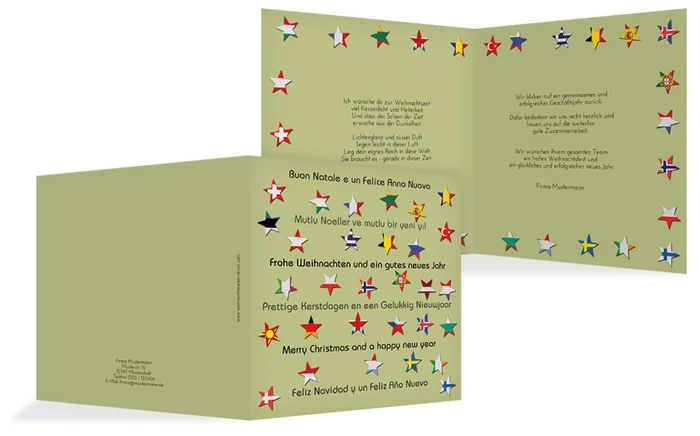 Weihnachtskarte Geschäftlich Flaggensterne