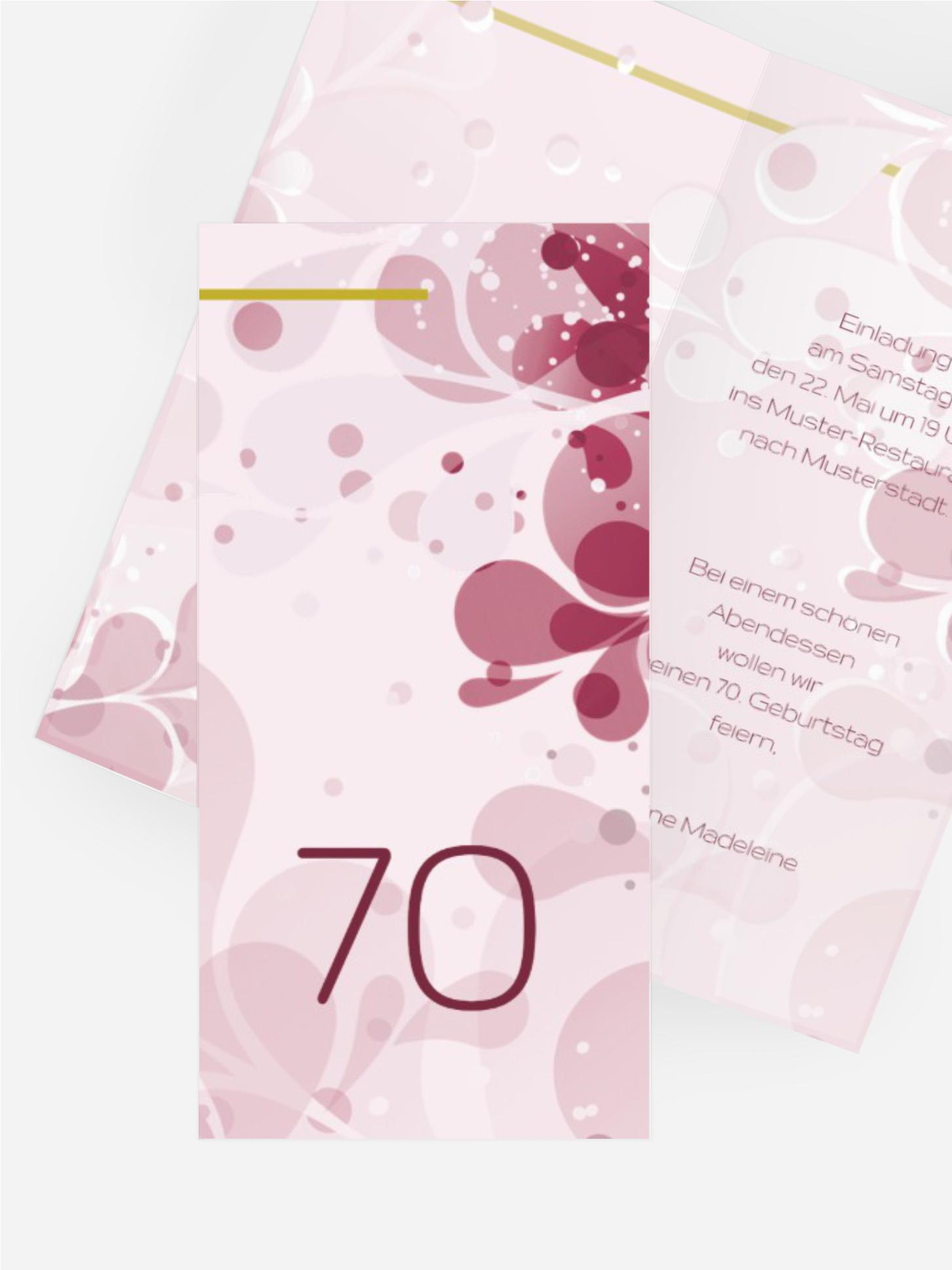 Geburtstagskarte Einladung Floral 70 Geburtstagskarte Einladung Floral 70