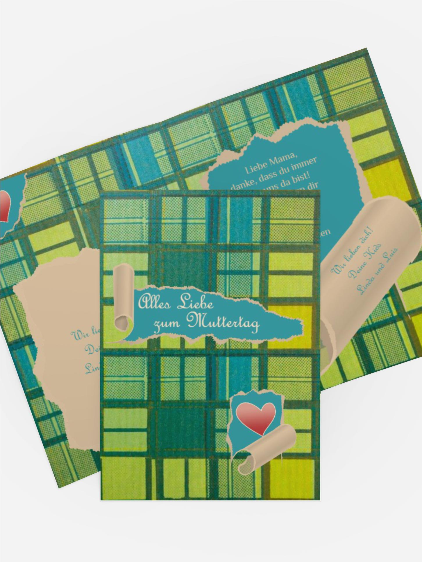 Karte zum Muttertag Geschenkpapier