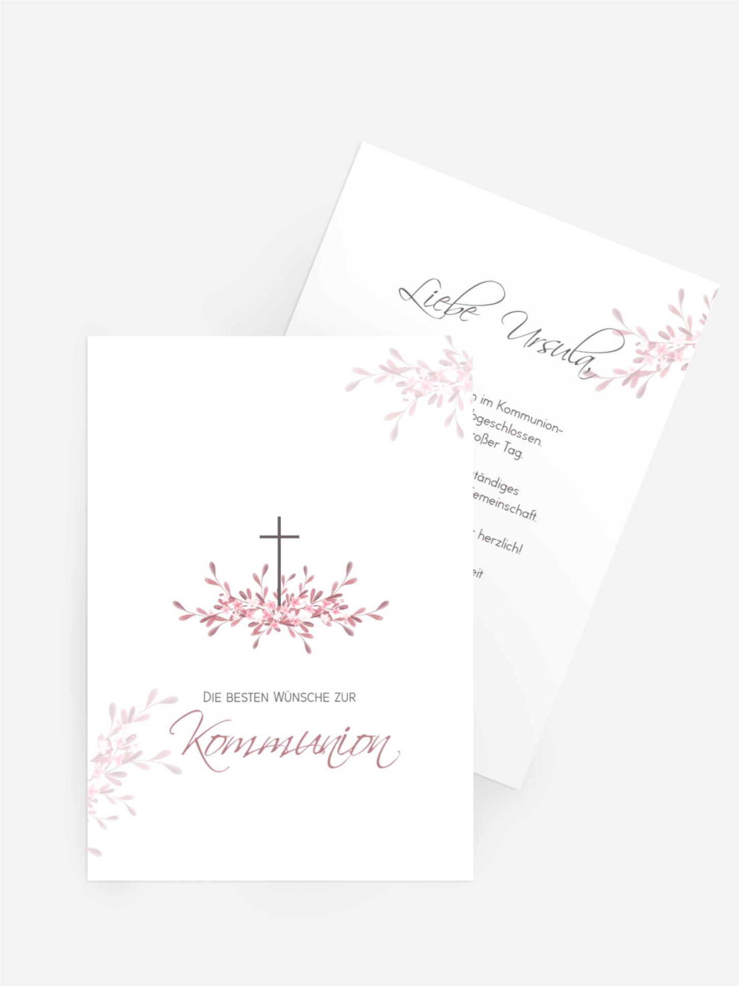 Glückwunschkarte Kommunion Heilige Blüte