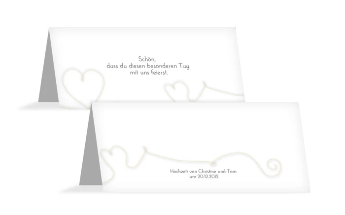 Tischkarte ewiges Band