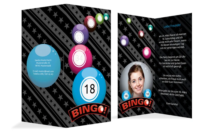 Einladung zum 18. Geburtstag Bingo Foto