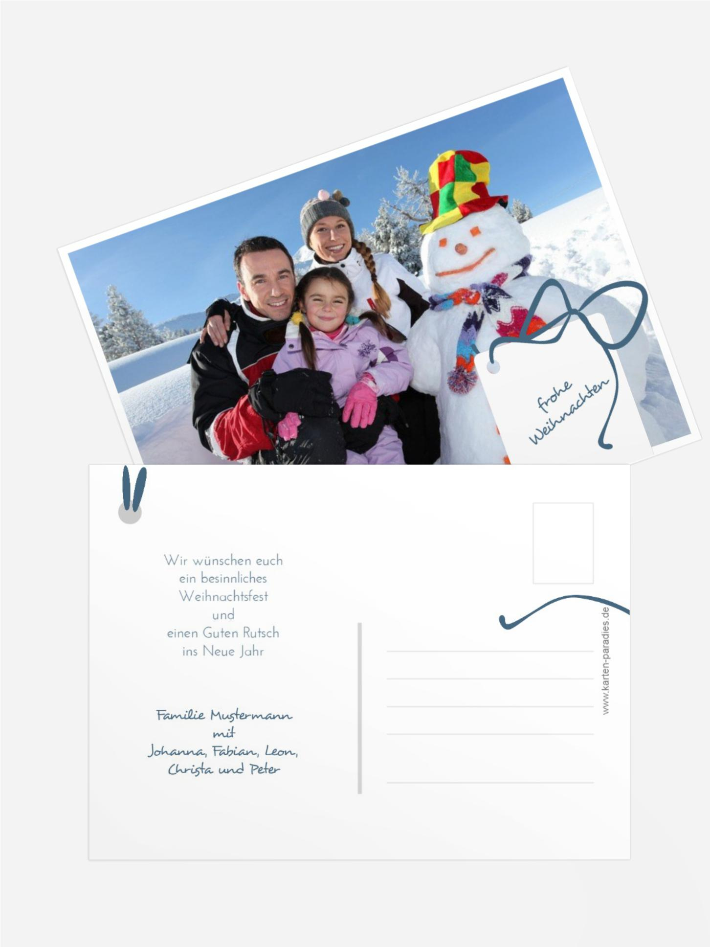 Weihnachts Grußkarte privat Geschenkanhänger