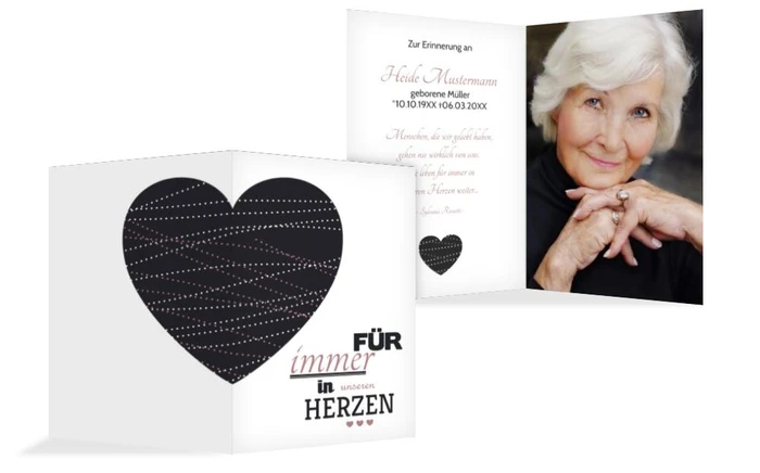 Sterbebildkarte Herz