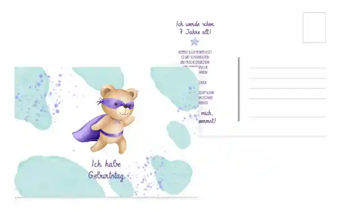 Geburtstagseinladung Super-Bär