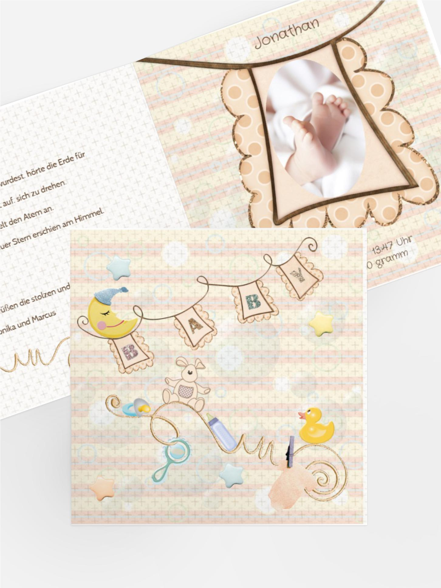 Geburtskarte Babyelements