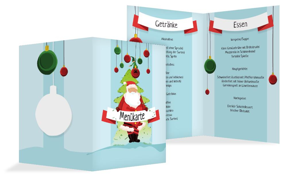 Weihnachtsmenükarte Wichtel