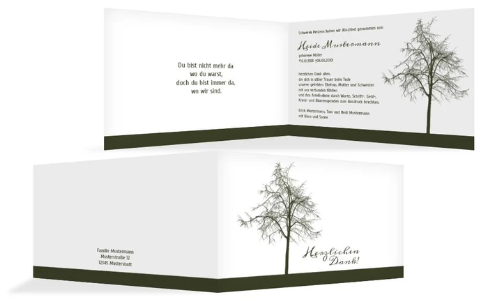 Dankeskarte Tree quer