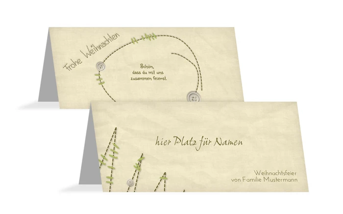 Weihnachten Tischkarte Nahtbaum