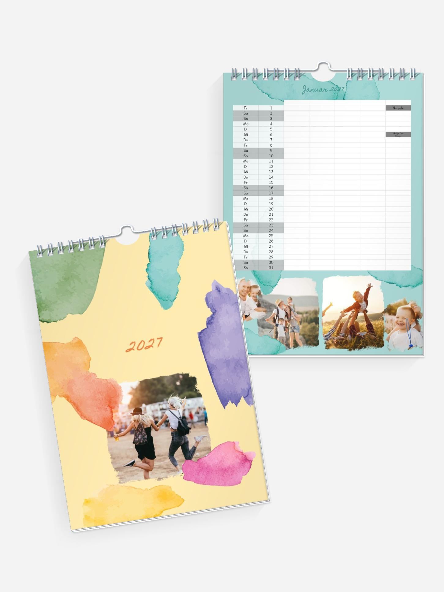 Familienkalender bunt gemischt