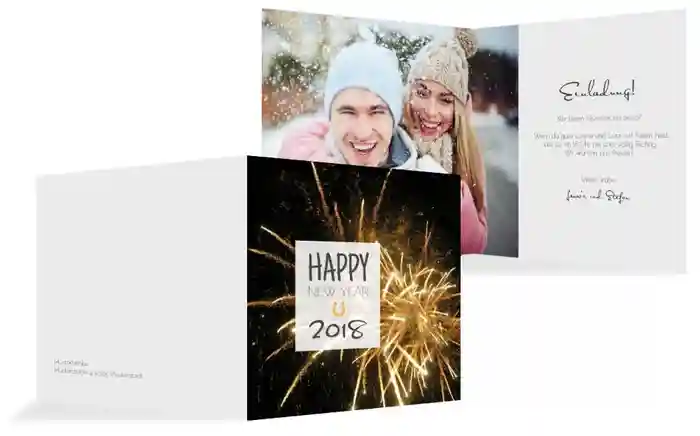 Neujahrskarte Silvesterparty