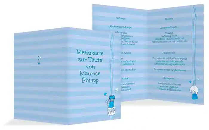 Menükarte Taufe Leo