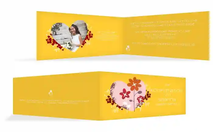 Einladungskarte Konfirmation Herz