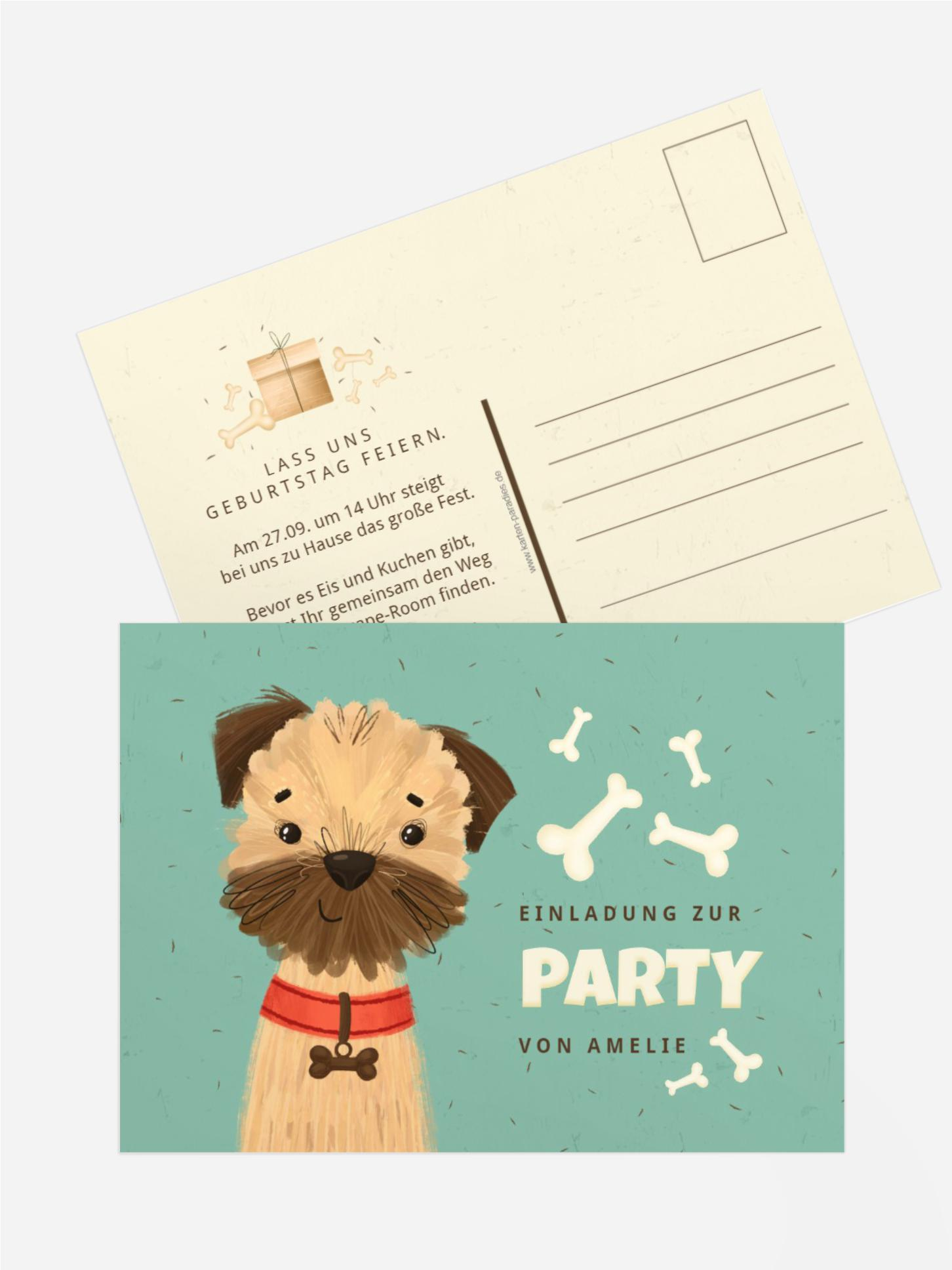 Kindergeburtstagseinladung Hundefest Kindergeburtstagseinladung Hundefest