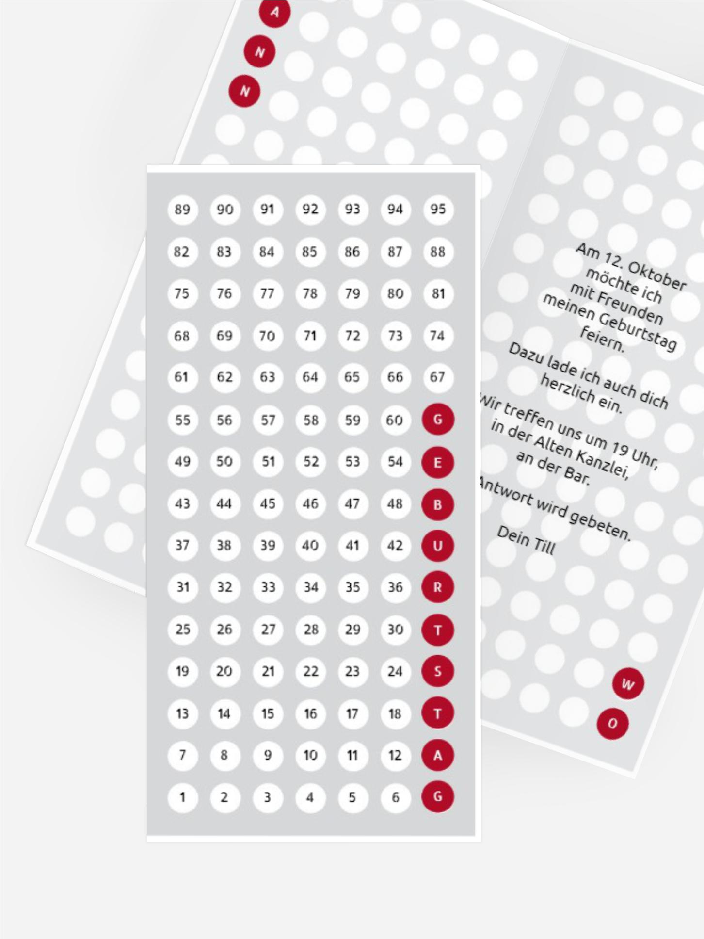 Geburtstagskarte Zahlenspiel