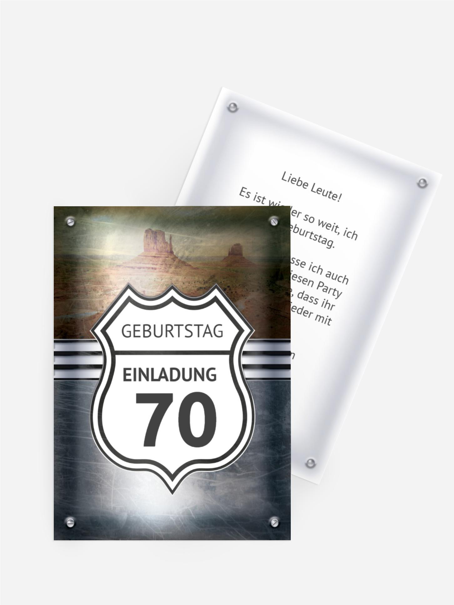 Geburtstagseinladung Route 70