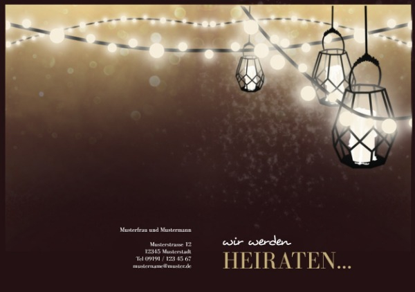 Hochzeitseinladung Vintage Laterne