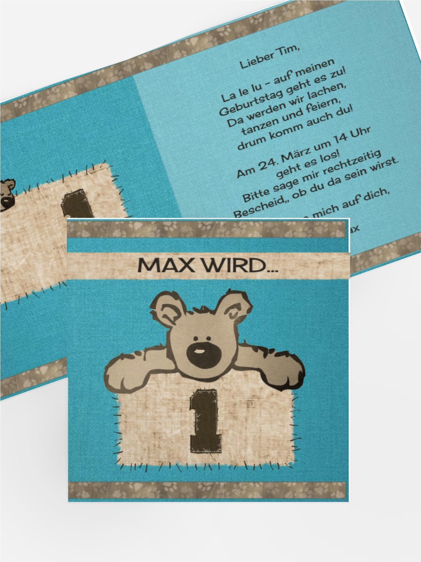 Kindergeburtstagseinladung "Kuschelbärchen"