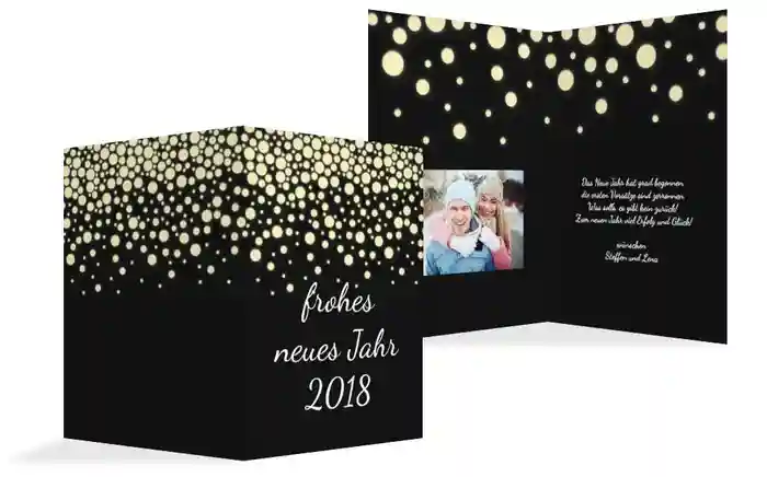 Neujahrskarte Funkelregen