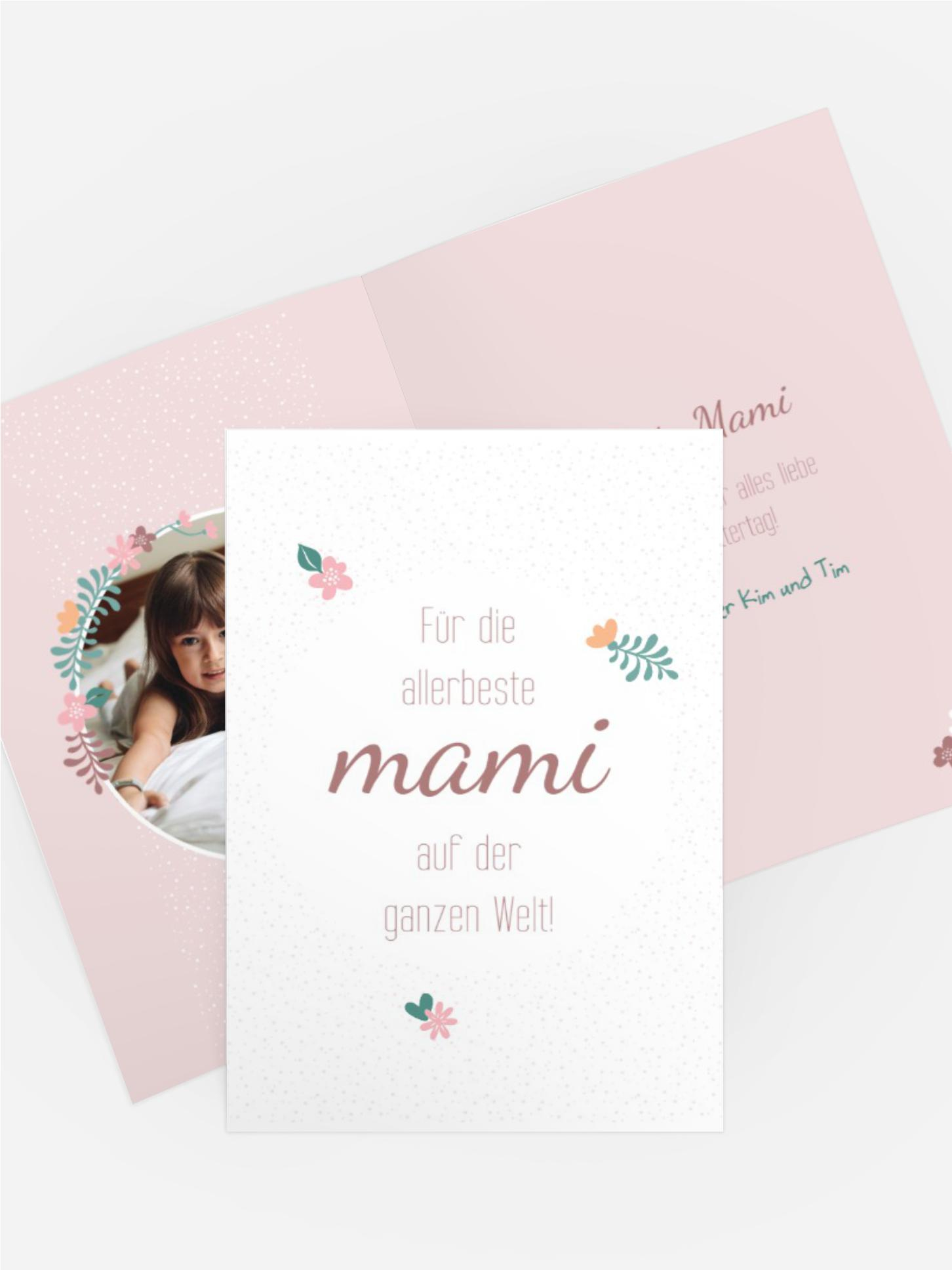 Muttertagskarte Blumenkreis