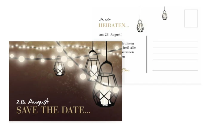 Save the Date Karte Vintage Laterne