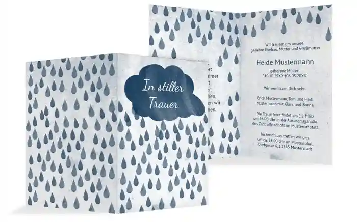 Trauerkarte Regen hoch