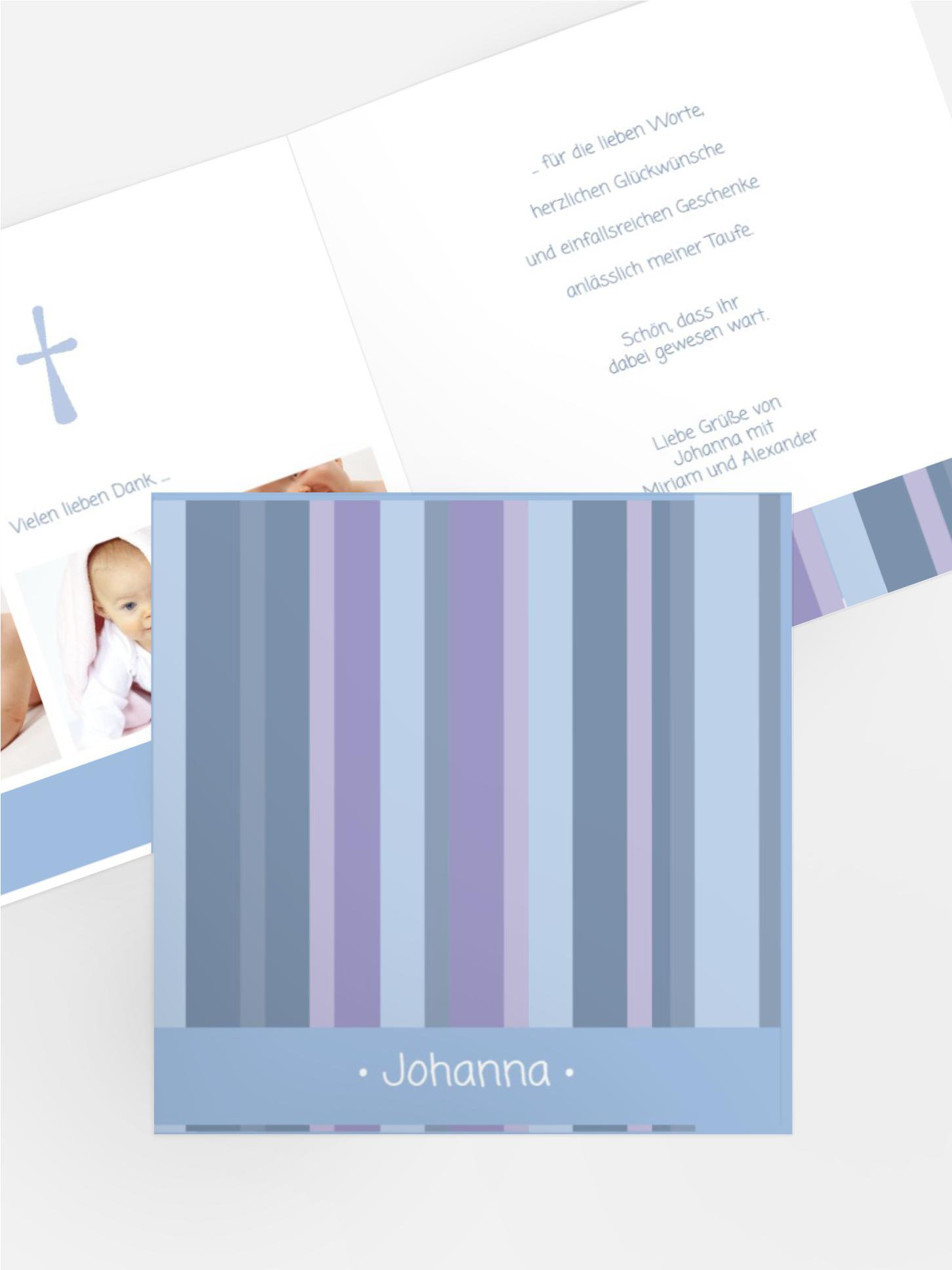 Taufe Dankeskarte 3Bilder