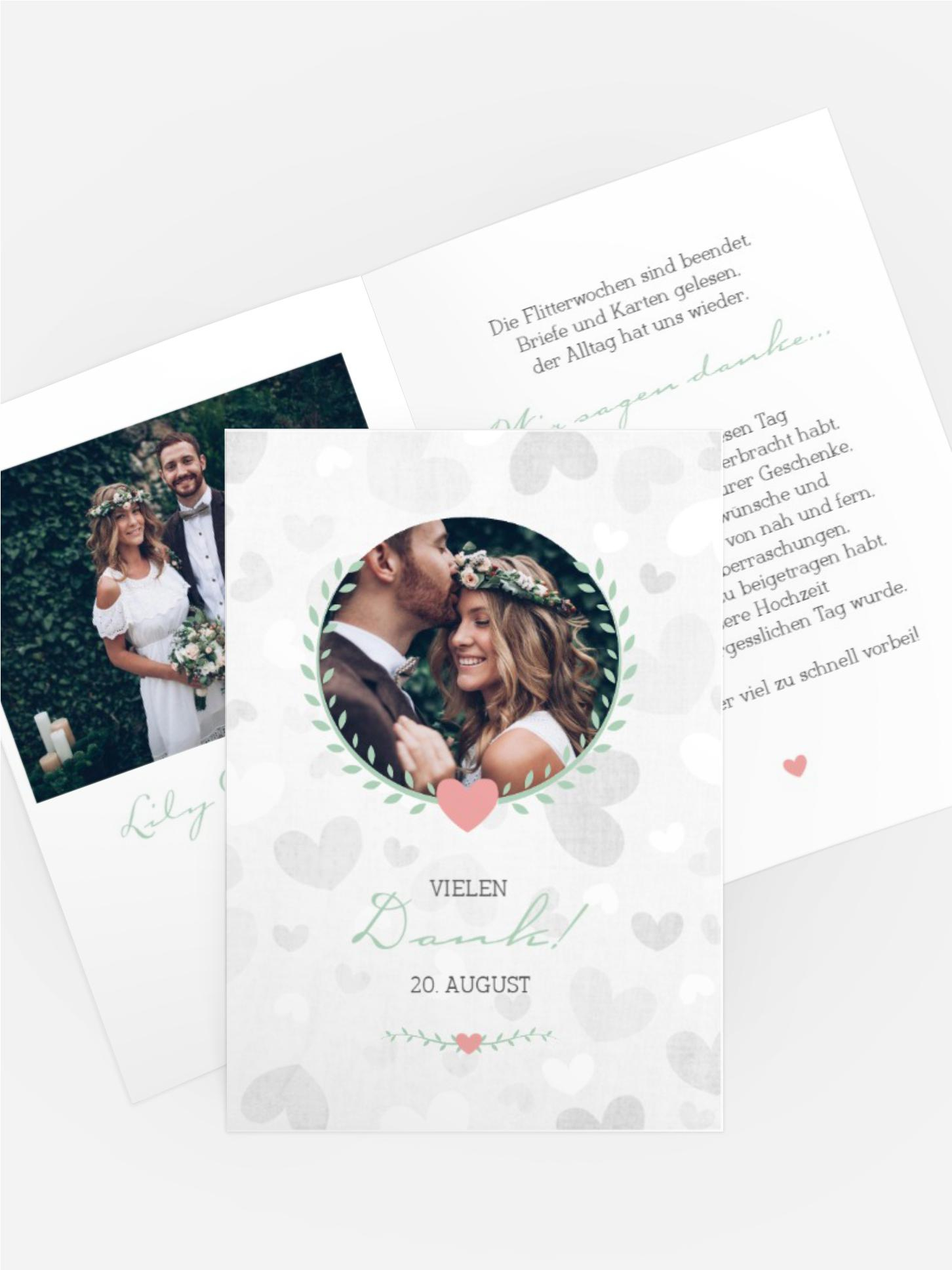 Hochzeit Dankeskarte Zarte Ranke