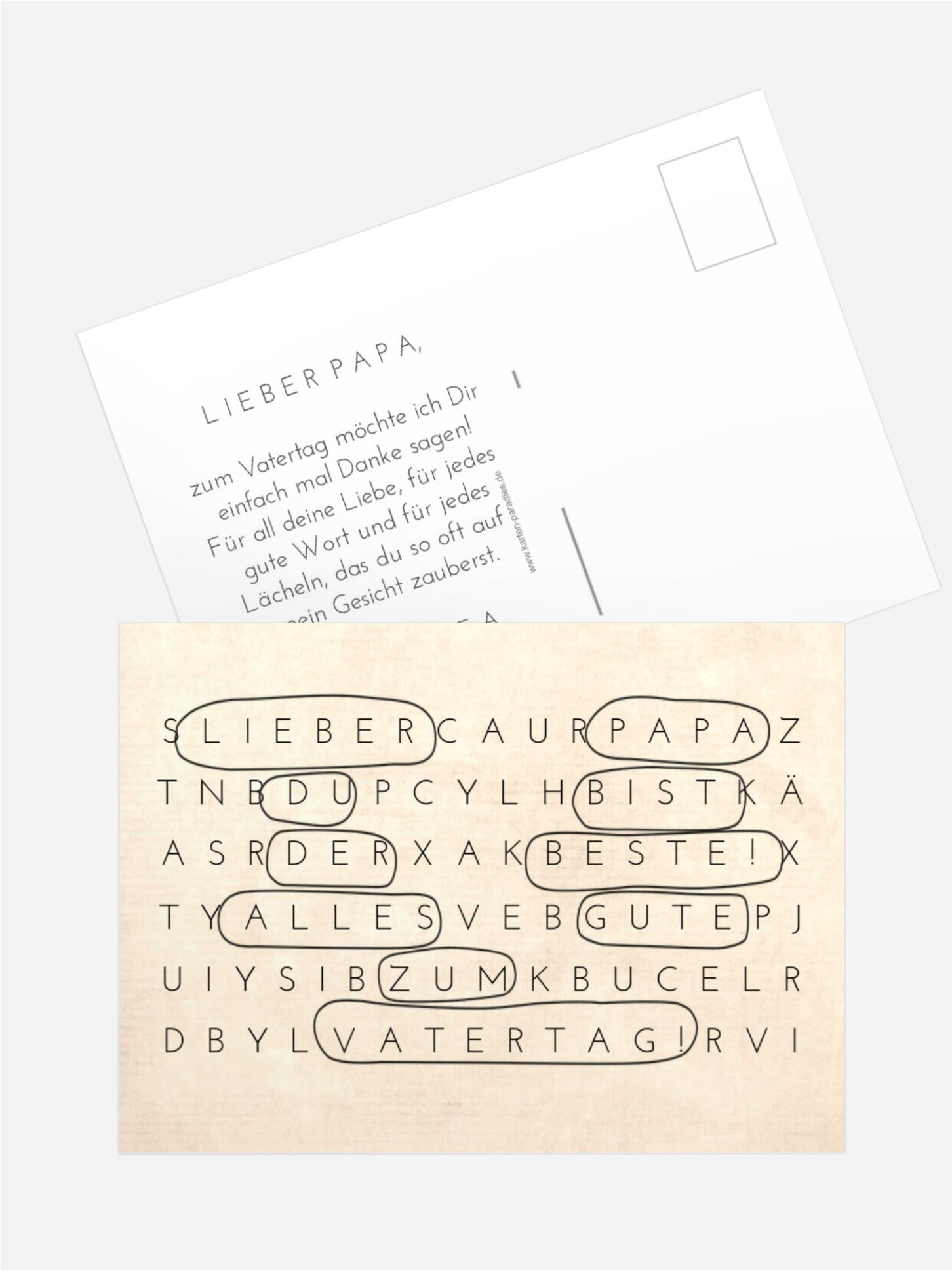 Vatertagskarte Rätsel