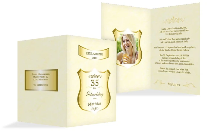 Geburtstagseinladung label Foto