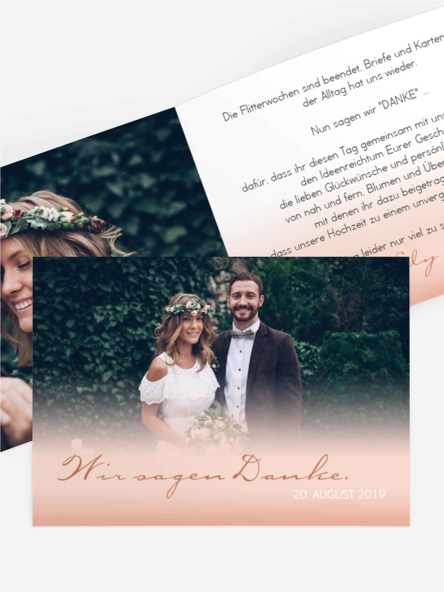 Dankeskarte zur Hochzeit Dezent